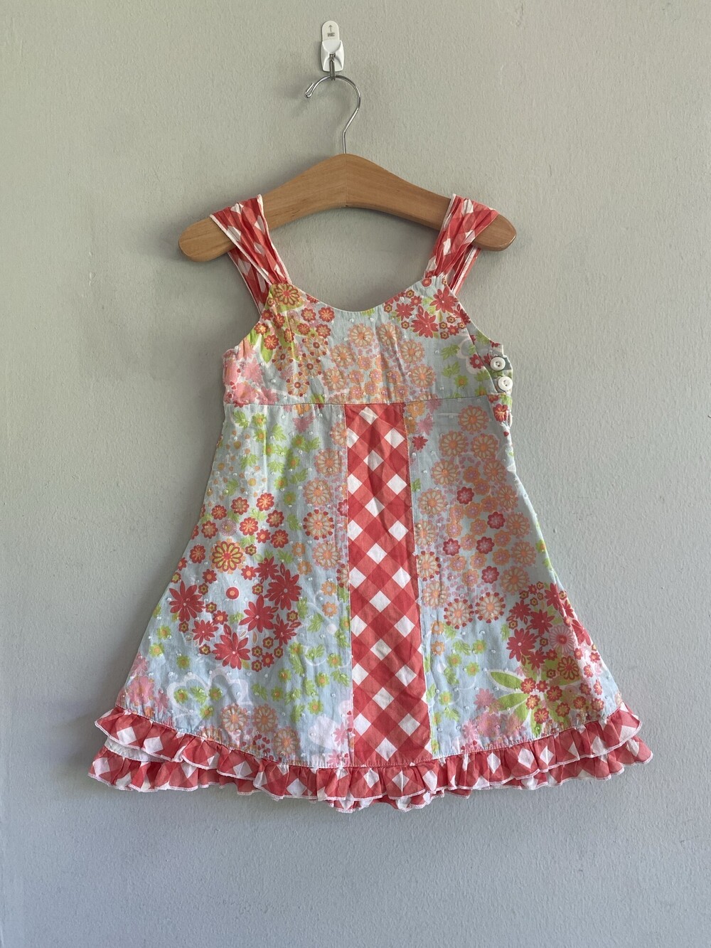 Pink Tangerine by Nay Floral Patchwork Dress Girls 4X